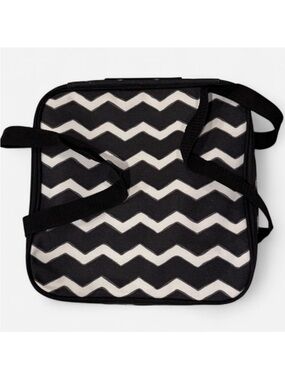 Thirty-One Black and White square Chevron Thermal tote 10”x10”x3”
